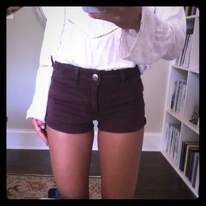 Maroon AEO Jean Shorts